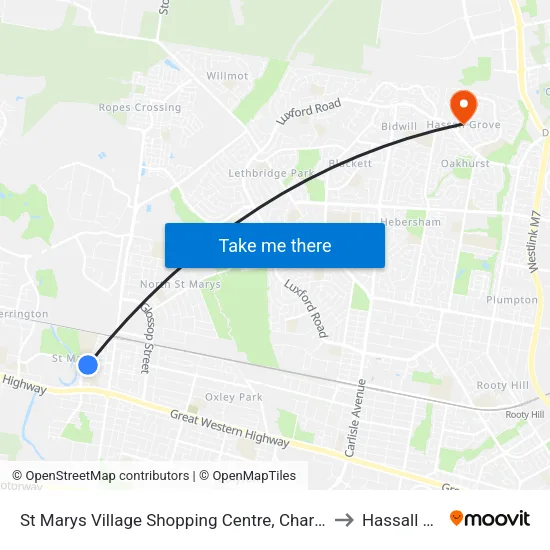 St Marys Village Shopping Centre, Charles Hackett Dr to Hassall Grove map