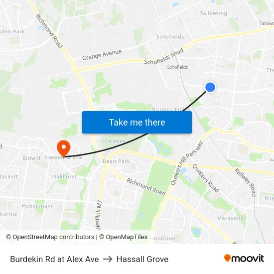 Burdekin Rd at Alex Ave to Hassall Grove map