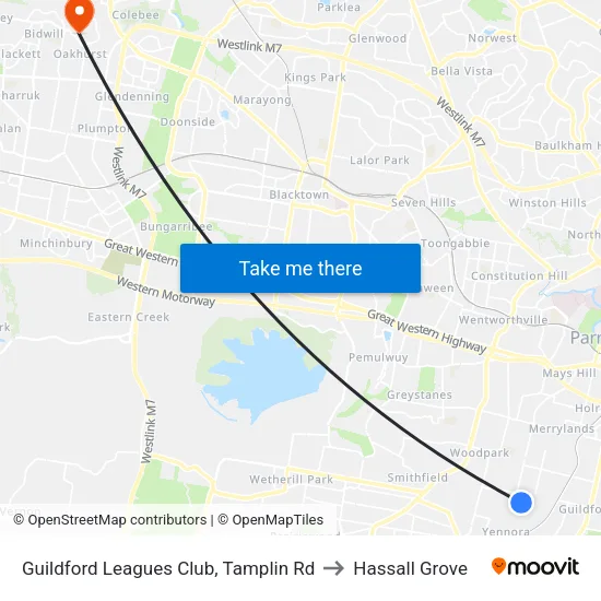 Guildford Leagues Club, Tamplin Rd to Hassall Grove map
