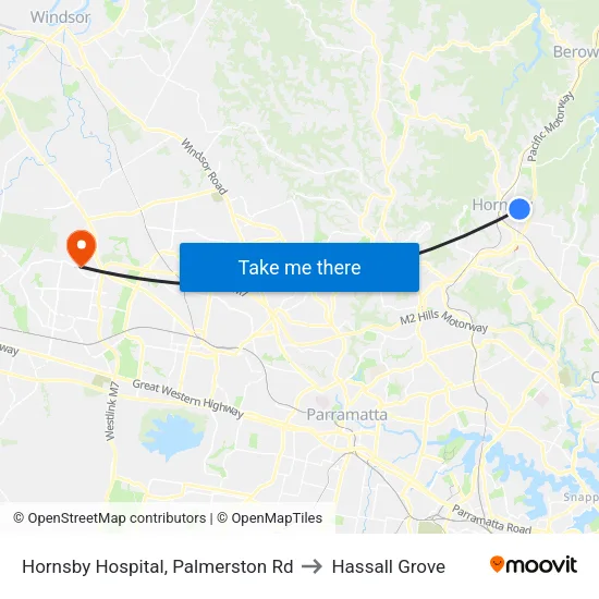 Hornsby Hospital, Palmerston Rd to Hassall Grove map