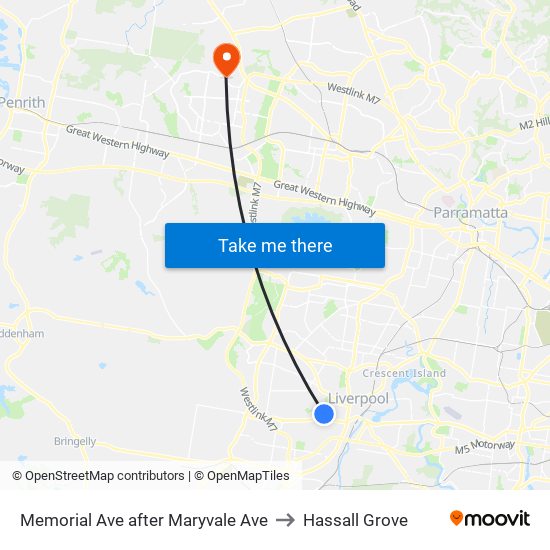 Memorial Ave after Maryvale Ave to Hassall Grove map