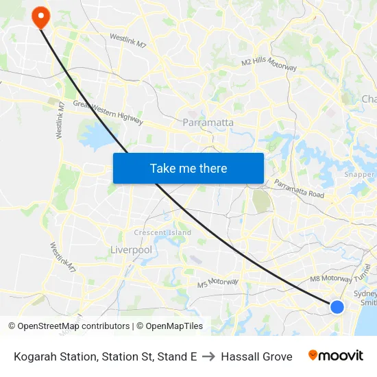 Kogarah Station, Station St, Stand E to Hassall Grove map