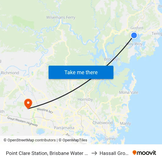 Point Clare Station, Brisbane Water Dr to Hassall Grove map