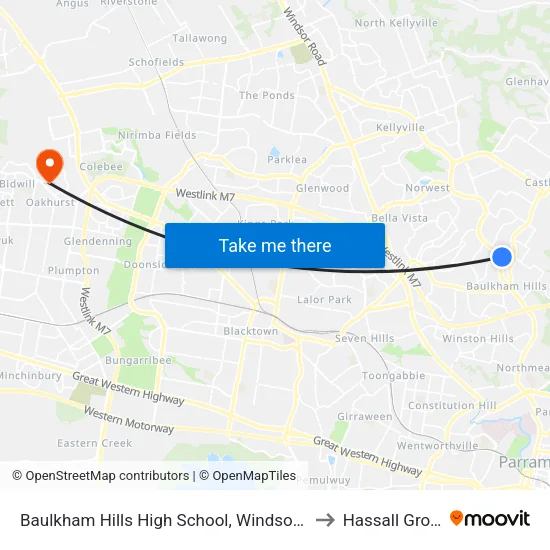 Baulkham Hills High School, Windsor Rd to Hassall Grove map
