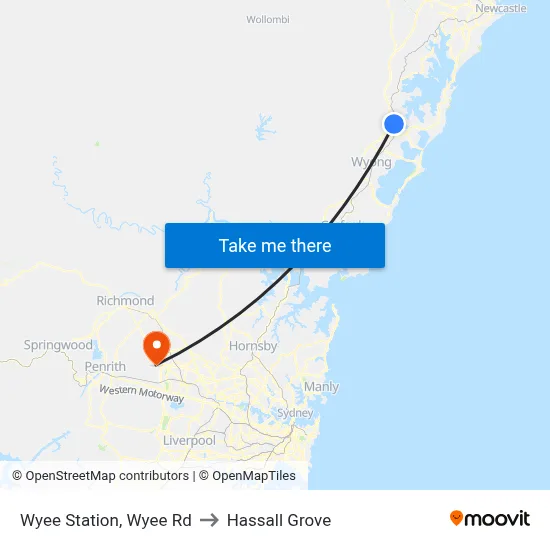 Wyee Station, Wyee Rd to Hassall Grove map
