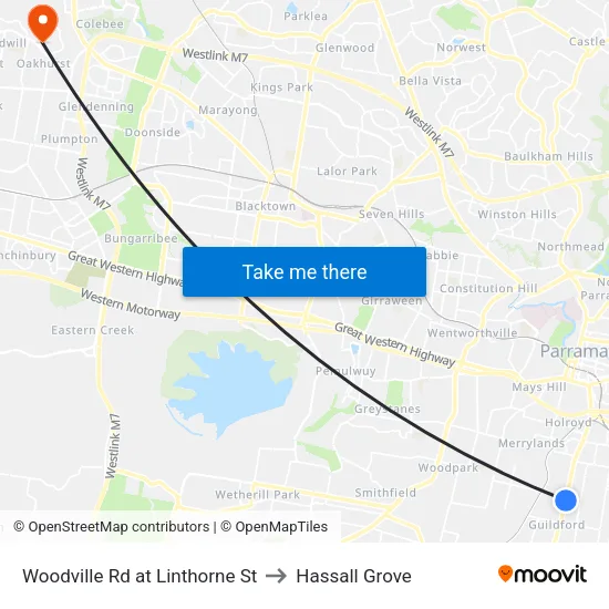 Woodville Rd at Linthorne St to Hassall Grove map