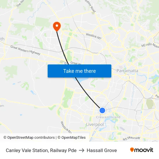 Canley Vale Station, Railway Pde to Hassall Grove map