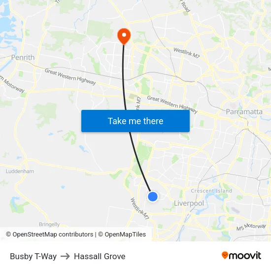 Busby T-Way to Hassall Grove map