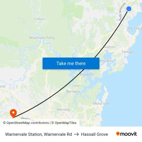 Warnervale Station, Warnervale Rd to Hassall Grove map