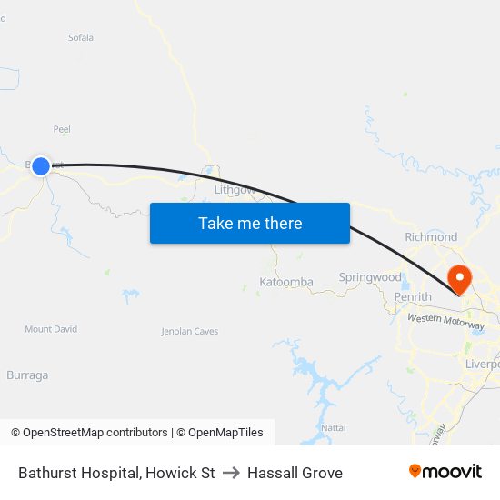 Bathurst Hospital, Howick St to Hassall Grove map