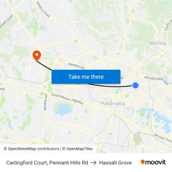 Carlingford Court, Pennant Hills Rd to Hassall Grove map