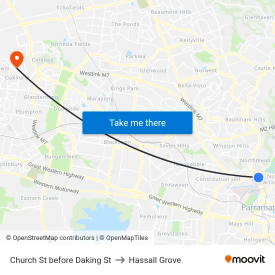 Church St before Daking St to Hassall Grove map