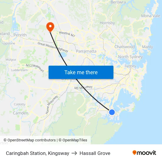 Caringbah Station, Kingsway to Hassall Grove map