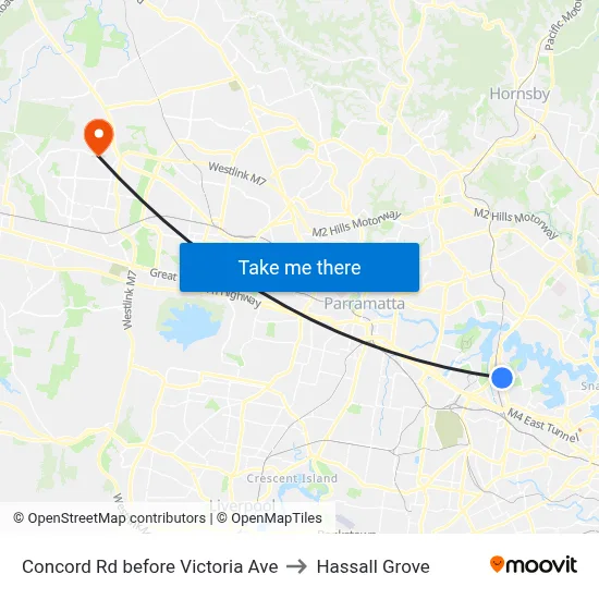 Concord Rd before Victoria Ave to Hassall Grove map