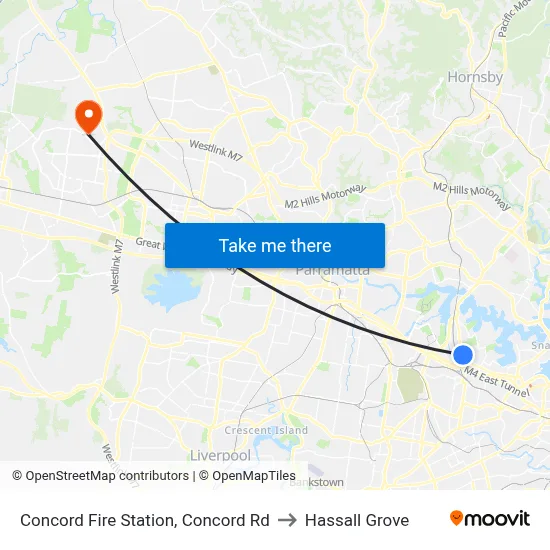 Concord Fire Station, Concord Rd to Hassall Grove map