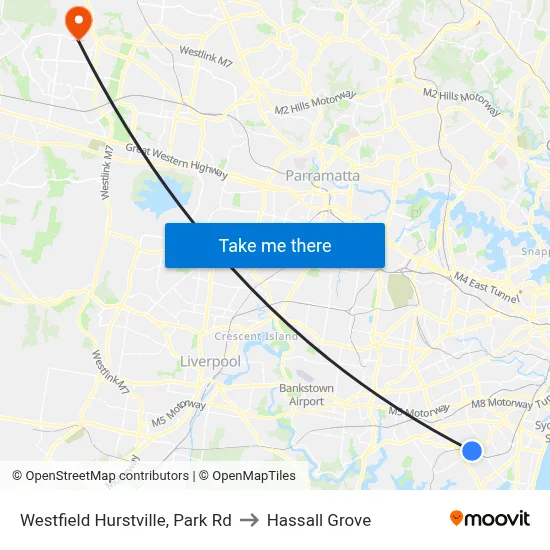 Westfield Hurstville, Park Rd to Hassall Grove map