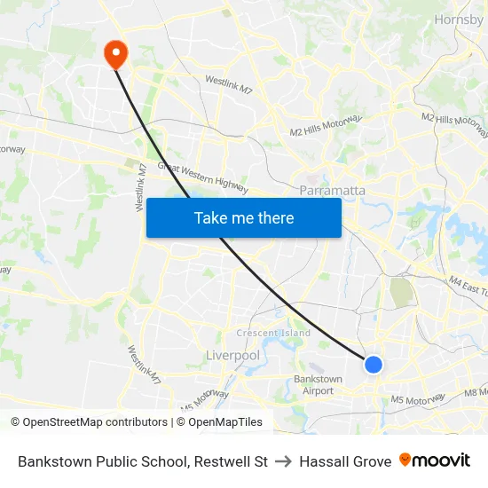 Bankstown Public School, Restwell St to Hassall Grove map
