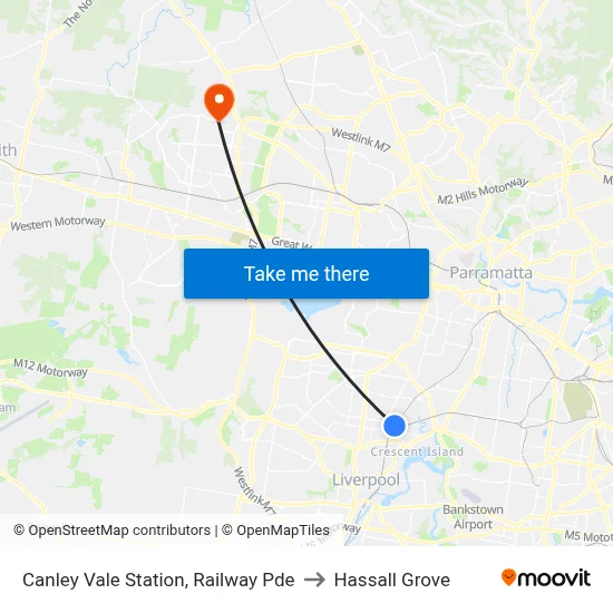 Canley Vale Station, Railway Pde to Hassall Grove map