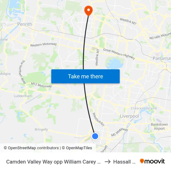 Camden Valley Way opp William Carey Christian School to Hassall Grove map