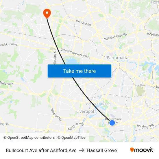 Bullecourt Ave after Ashford Ave to Hassall Grove map