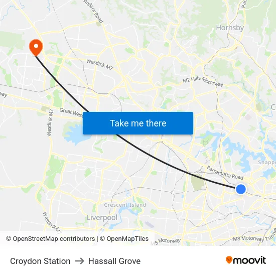 Croydon Station to Hassall Grove map