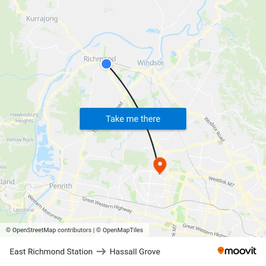 East Richmond Station to Hassall Grove map