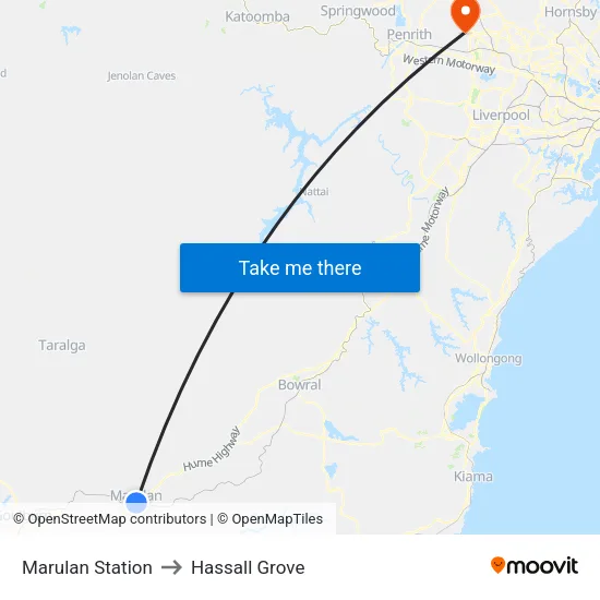Marulan Station to Hassall Grove map