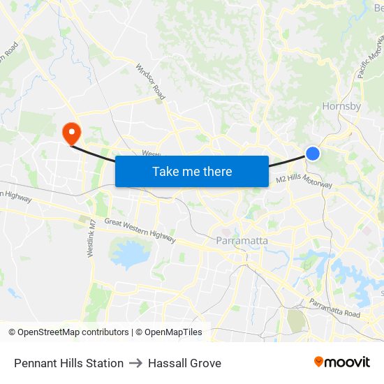 Pennant Hills Station to Hassall Grove map