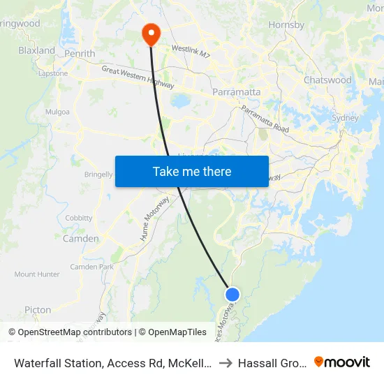 Waterfall Station, Access Rd, McKell Av to Hassall Grove map