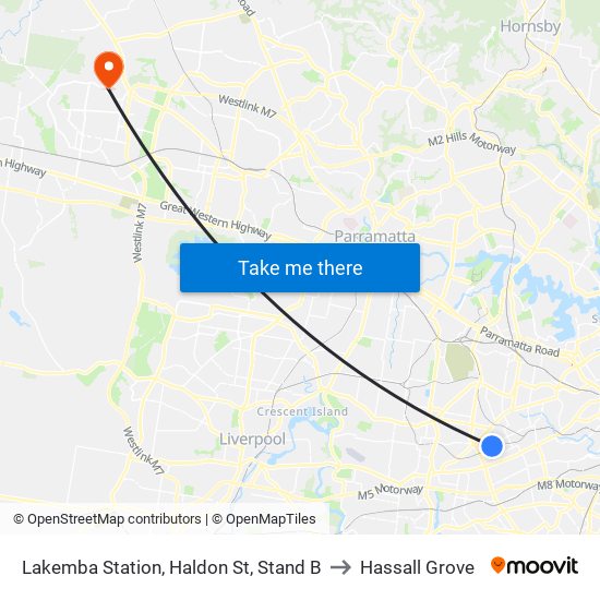 Lakemba Station, Haldon St, Stand B to Hassall Grove map