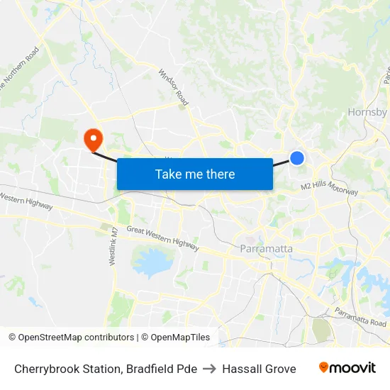 Cherrybrook Station, Bradfield Pde to Hassall Grove map