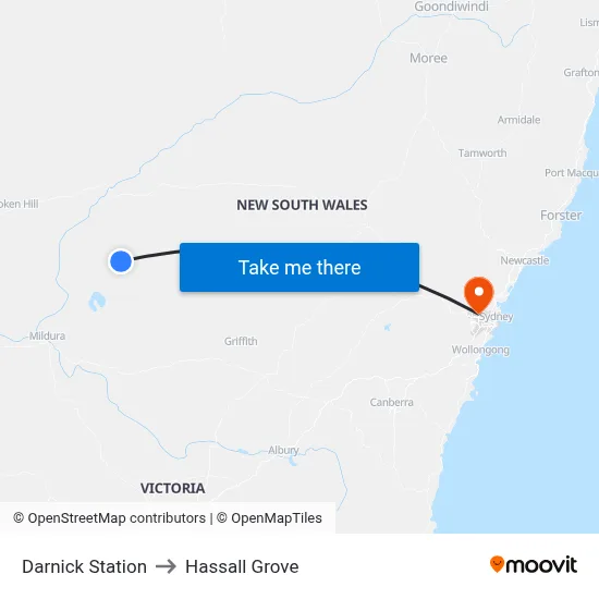 Darnick Station to Hassall Grove map