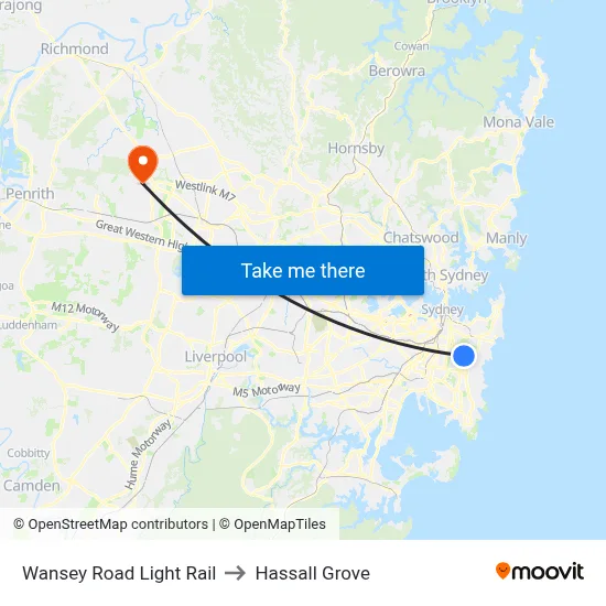 Wansey Road Light Rail to Hassall Grove map