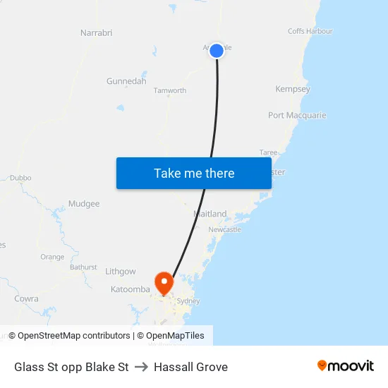 Glass St opp Blake St to Hassall Grove map