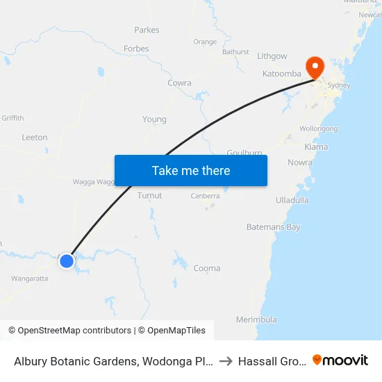 Albury Botanic Gardens, Wodonga Place to Hassall Grove map