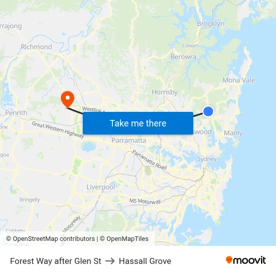Forest Way after Glen St to Hassall Grove map