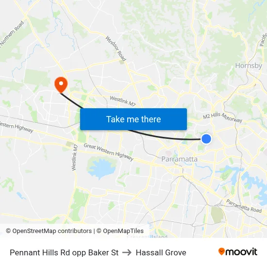 Pennant Hills Rd opp Baker St to Hassall Grove map