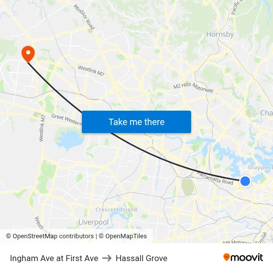 Ingham Ave at First Ave to Hassall Grove map