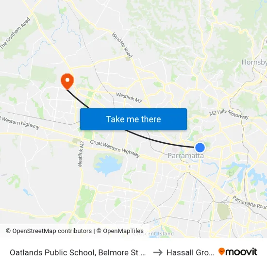 Oatlands Public School, Belmore St East to Hassall Grove map