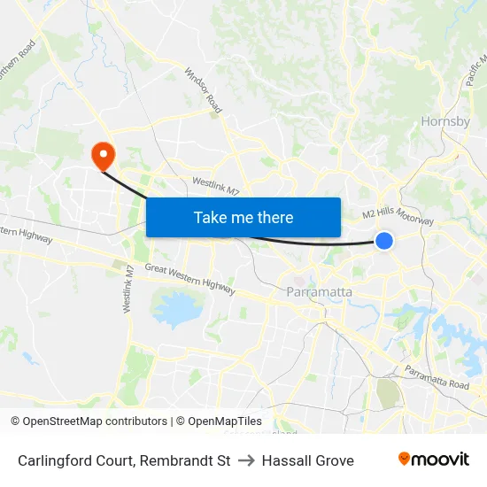Carlingford Court, Rembrandt St to Hassall Grove map