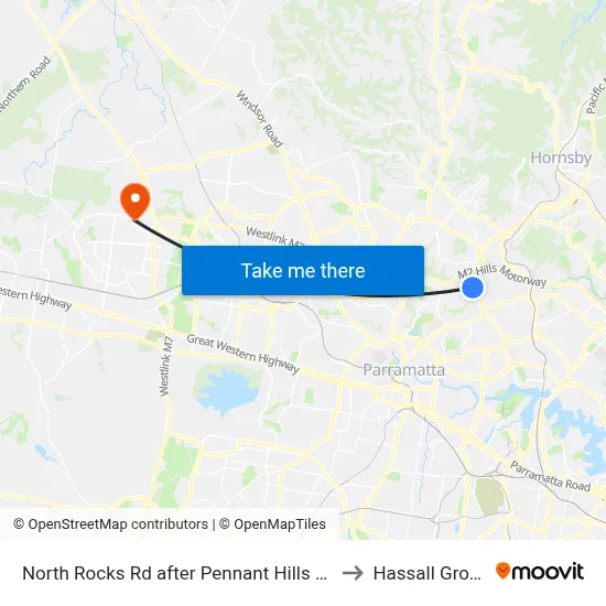 North Rocks Rd after Pennant Hills Rd to Hassall Grove map