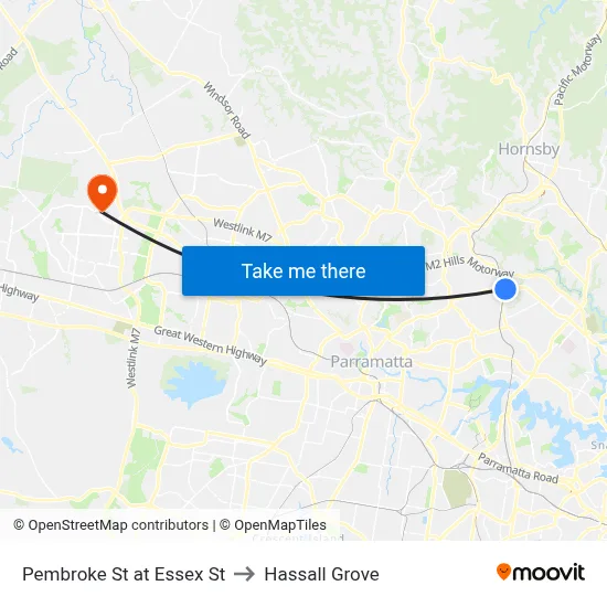 Pembroke St at Essex St to Hassall Grove map