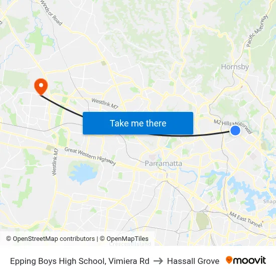 Epping Boys High School, Vimiera Rd to Hassall Grove map