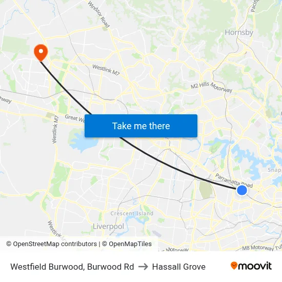Westfield Burwood, Burwood Rd to Hassall Grove map