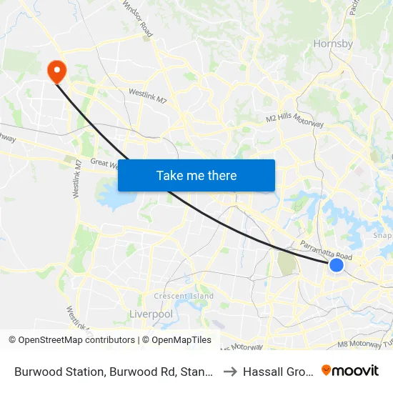 Burwood Station, Burwood Rd, Stand G to Hassall Grove map