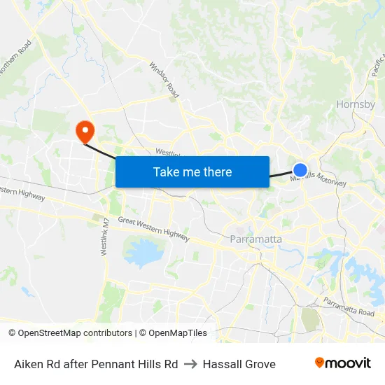 Aiken Rd after Pennant Hills Rd to Hassall Grove map