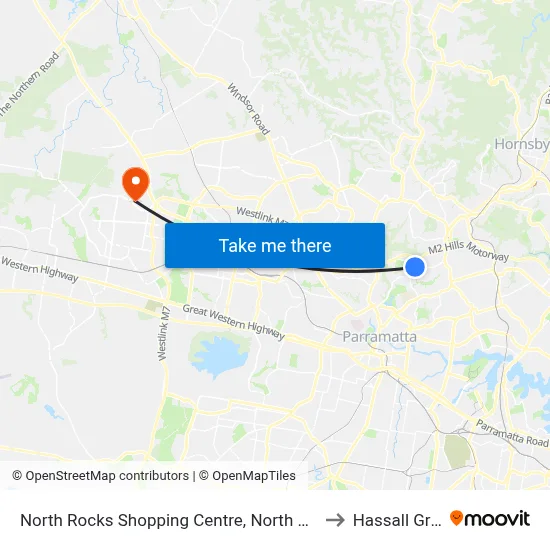 North Rocks Shopping Centre, North Rocks Rd to Hassall Grove map