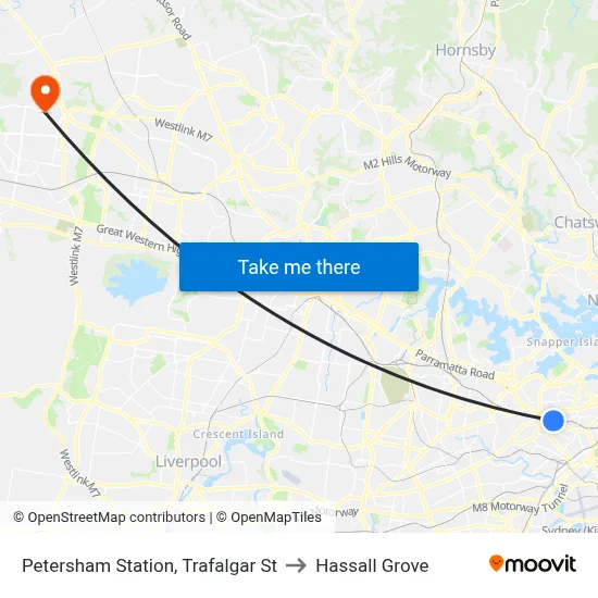 Petersham Station, Trafalgar St to Hassall Grove map