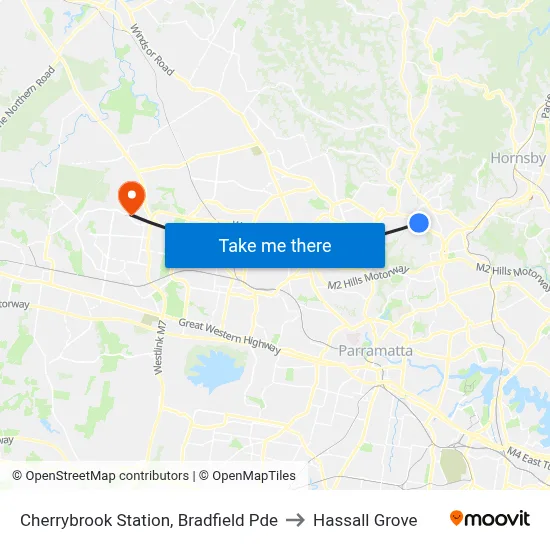 Cherrybrook Station, Bradfield Pde to Hassall Grove map