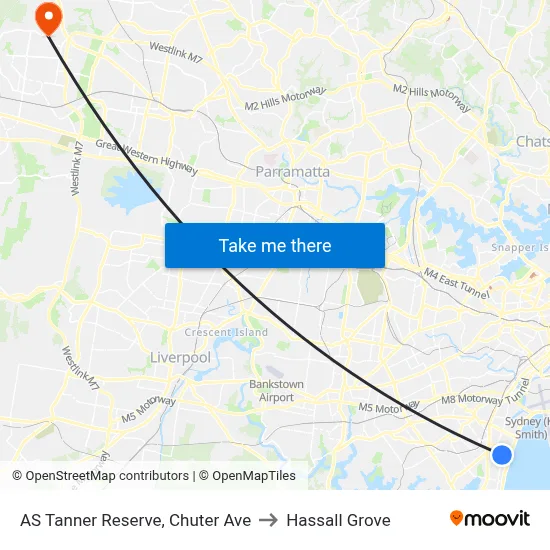 AS Tanner Reserve, Chuter Ave to Hassall Grove map